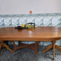 ميز طعام خشب صاج باب اول تلث اشخاص يلة يكدرون يشيلو طولة تقريب مترين و...