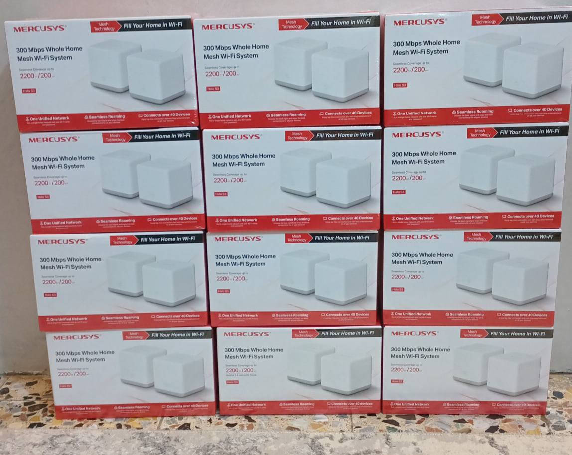 القطعة ب 35
شلع ب 30
اخر 12 قطعة باقية عندي
روتر ميركسيس نظام Mesh قطعتين يغطي مساحة 200 متر
يتحمل 40 جهاز
ممكن تربط 4 قطع سوية 
التواصل خاص ***********
