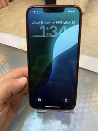 ايفون ١٣ عادي  نموذج M   ذاكره 128  لون احمر   بطاريه 95  جهاز جديد ما...