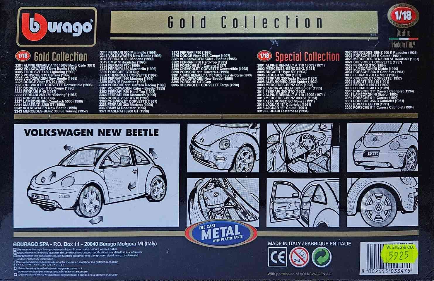 السلام عليكم
مصغر بوراغو Bburago تمثل سيارة فو لكس فاغن بيتل موديل التسعينيات Volkswagen New Beetle موديل 1998 بمقياس 1/18
اللون الأسود 
صناعة ايطاليه ..
السعر ٦٥ الف 
التوصيل ٥ الاف
.


**إذا كنت صاحب هذا الإعلان وتريد حذفه لأي سبب، رجاءا أرسل رسالة إلى الدعم الفني**