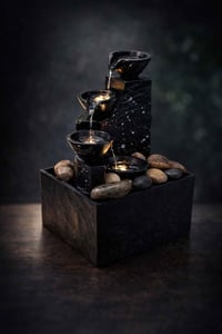 نافورة LED • بدون أسلاك • أحجار ديكور