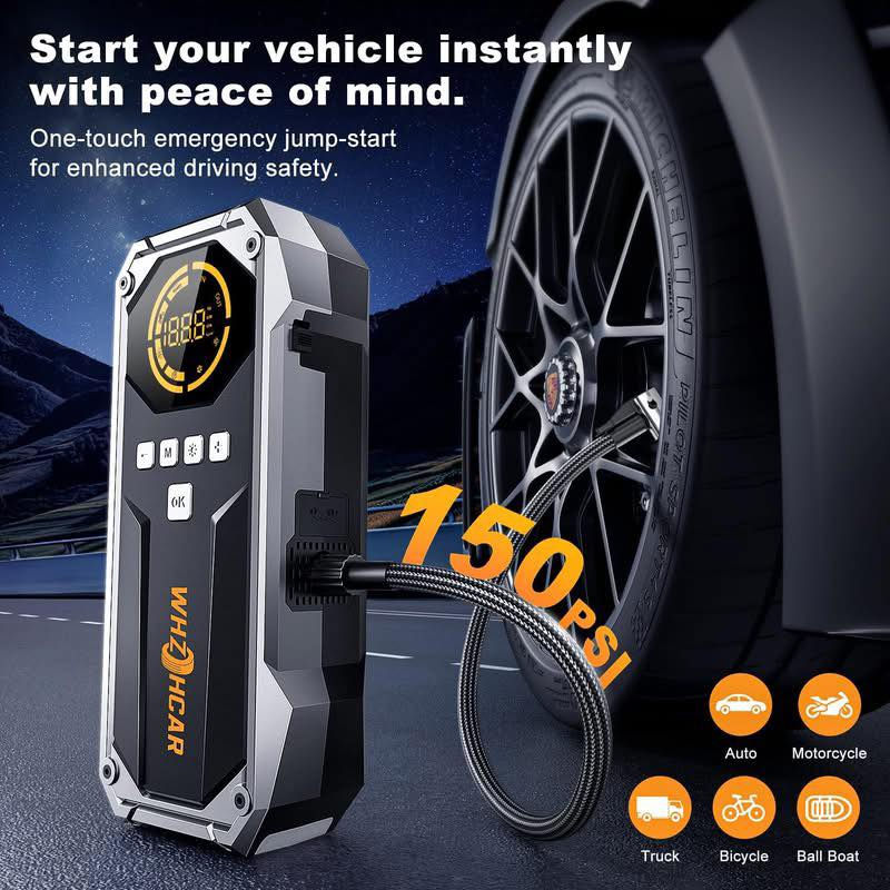 جطل سيارة أوروبي 4 في 1
منفاخ تايرات، باوربانك لشحن الموبايل، لايت طوارئ
حجم بطارية 26800
Starter Battery with Compressor with 26800mAh Peak Power 6000A 150PSI Compressor with LCD Display, Portable Starter with LED Flashlight


**إذا كنت صاحب هذا الإعلان وتريد حذفه لأي سبب، رجاءا أرسل رسالة إلى الدعم الفني**
