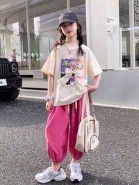 طقم بناتي كوري • مقاس ٦-١٢ سنة • درزن