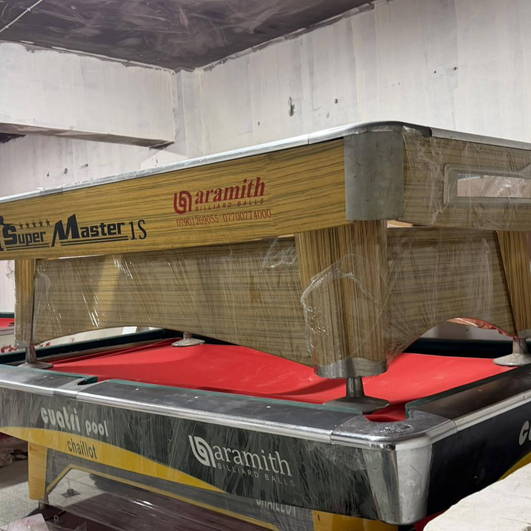 السلام عليكم ورحمة الله وبركاته يعلن تجهيزات محمد هاني عن وصول  وجبة من طاولات البليارد نوع سوبر ماستر بكل انواعة تك شاصي دبل شاصي دبل شاصي نفخ مشطب واسود واصفر. ول MAK للحجز أو الاستفسار التوصل مباشر او مراسلة واتساب 
  واتساب. تصال ***********
