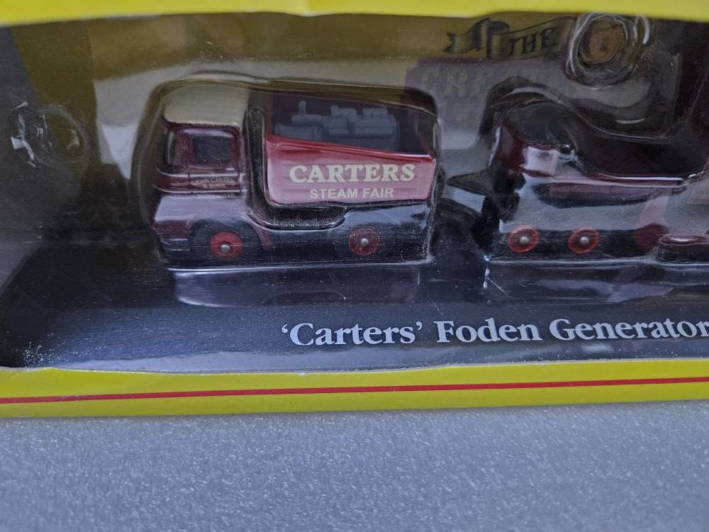 مصغر شاحنة شركة أطلس Atlas Editions "Carters Foden Generator & Low Loader" مصبوبة ومحفوظة في علبتها.
تتميز اللعبة بتفاصيل دقيقة وتأتي بمقياس 1:76.
تشمل المجموعة مقطورة منخفضة محملة بمولد، وتحمل شعار Gallopers
السعر ٢٥


**إذا كنت صاحب هذا الإعلان وتريد حذفه لأي سبب، رجاءا أرسل رسالة إلى الدعم الفني**