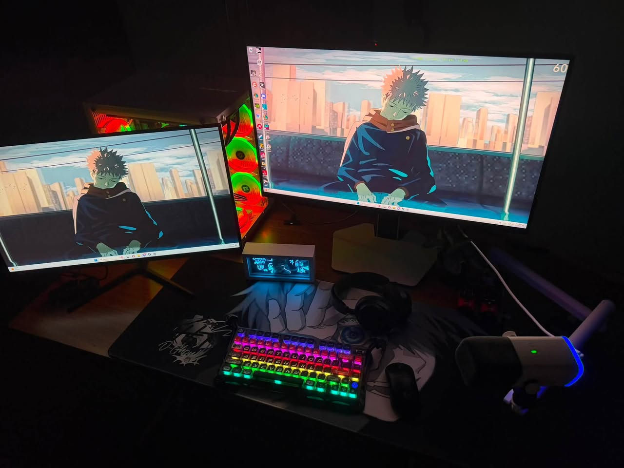السلام عليكم تجميعة وملحقات PC للبيع
الشاشة الرئيسية :  TCL 32R84 QD-Mini LED 4k 165hz
السعر 775 الف نظافة الشاشة ١٠٠٪؜ وبعدها بالضمان 
تقنية الشاشة مقاربة للOLED تكدر تبحث عليها باليوتيوب

🔸GPU: RTX 3080 MSI 16GB SHADOW 3X

🔸 CPU: AMD Ryzen 5  7600X

🔸RAM: 32GB DDR5 T-FORCE

🔸Motherboard: GIGABYTE B850 gaming wifi

🔸Power: thermaltake 850W 80 Plus GOLD

🔸الهارد الاول M.2 TeamGroup MP44Q 1TB الجيل الرابع سرعة 7400 ميجابايت بالثانية
الهارد الثاني M.2 Addlink 1TB Gen 3

‎🔸مبرد thermaltake 

🔶 سعر الكيس 3400 دينار وبيه مجال بسيط
م/ ماكو عنق زجاجة بين الكارت والمعالج تكدر تبحث او تسال الAI وتتأكد

الملحقات :

🔹شاشة ثانوية MINIFIRE FHD IPS 27 100hz - ١٠٠ الف

🔹كيبوردGravaStar MERCURY K1 PRO - ١٩٠ الف نظيف جداً 99%

🔹هيدفون Steelseries Arctis Nova 7 - نظافة ٧٥% سعر ١٠٠ الف

🔹مايكروفون Fifine AM8 white - ٦٥ الف نظافة ١٠٠٪؜

🔹ذراع ستاند مايكروفون Fifine BM88 White ٥٠ الف نظافة ١٠٠٪؜

🔹كامرة FANTECH C30 2k UltraWide ممستعملة ابد  - ٥٠ الف

🔹كيبورد AULA HERO 68HE مغناطيسي لون ابيض نظافة ٩٠٪؜ سعر ٦٥ الف

اذا تاخذ الحاسبة كلها انطيك خصم 

اغلبية الغراض جديدة كراتين كلها موجودة وبعدها بالضمان 
لا تكسر بسعرها، اسعار الجديد كلها موجودة ابحث عليها وشوف


**إذا كنت صاحب هذا الإعلان وتريد حذفه لأي سبب، رجاءا أرسل رسالة إلى الدعم الفني**
