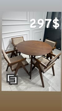 ميز ماليزي ١٠٠سم • كورسي طعام ماليزي • سيت ١+٤