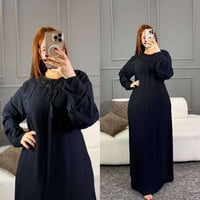 دشداشة طويلة • أسود • مقاسات L-5XL