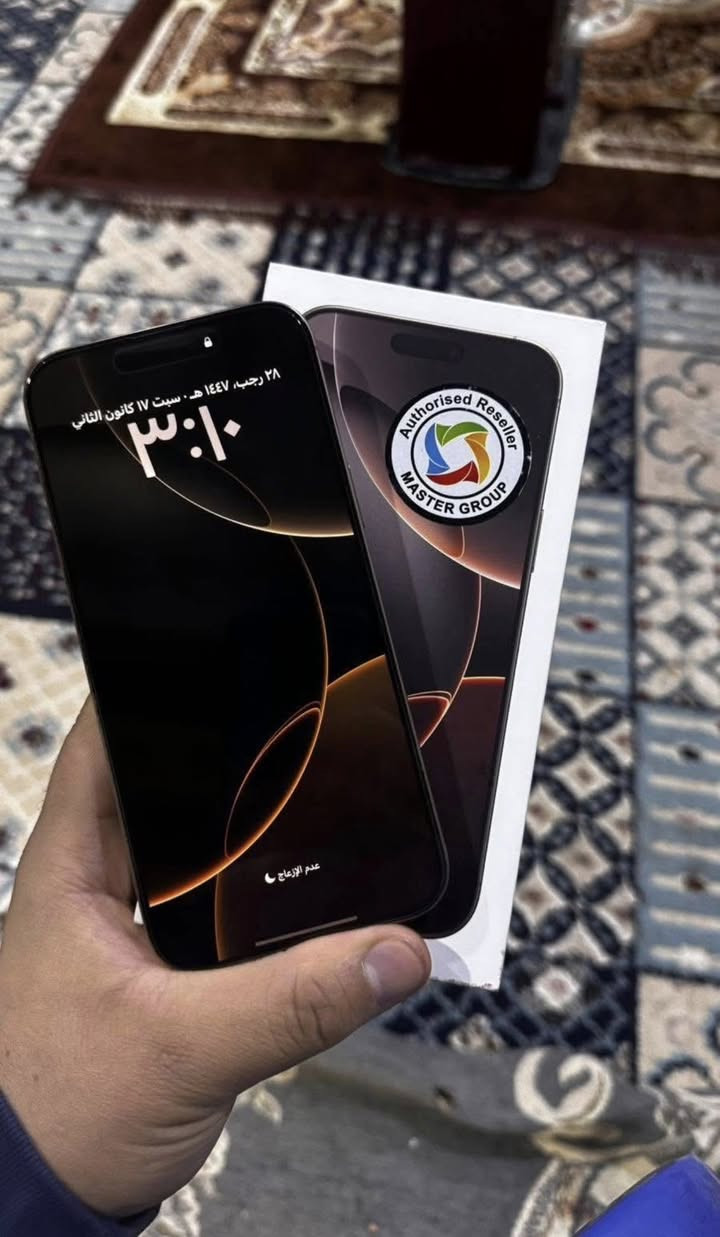 للبيع ايفون 16 برو ماكس
256 بطاريه 91 شرق اوسط ماستر كامل ملحقات جهاز نضافته 100/100 مكفول مامفتوح للبيع سعره 1225 وبي مجال بسيط 
***********
