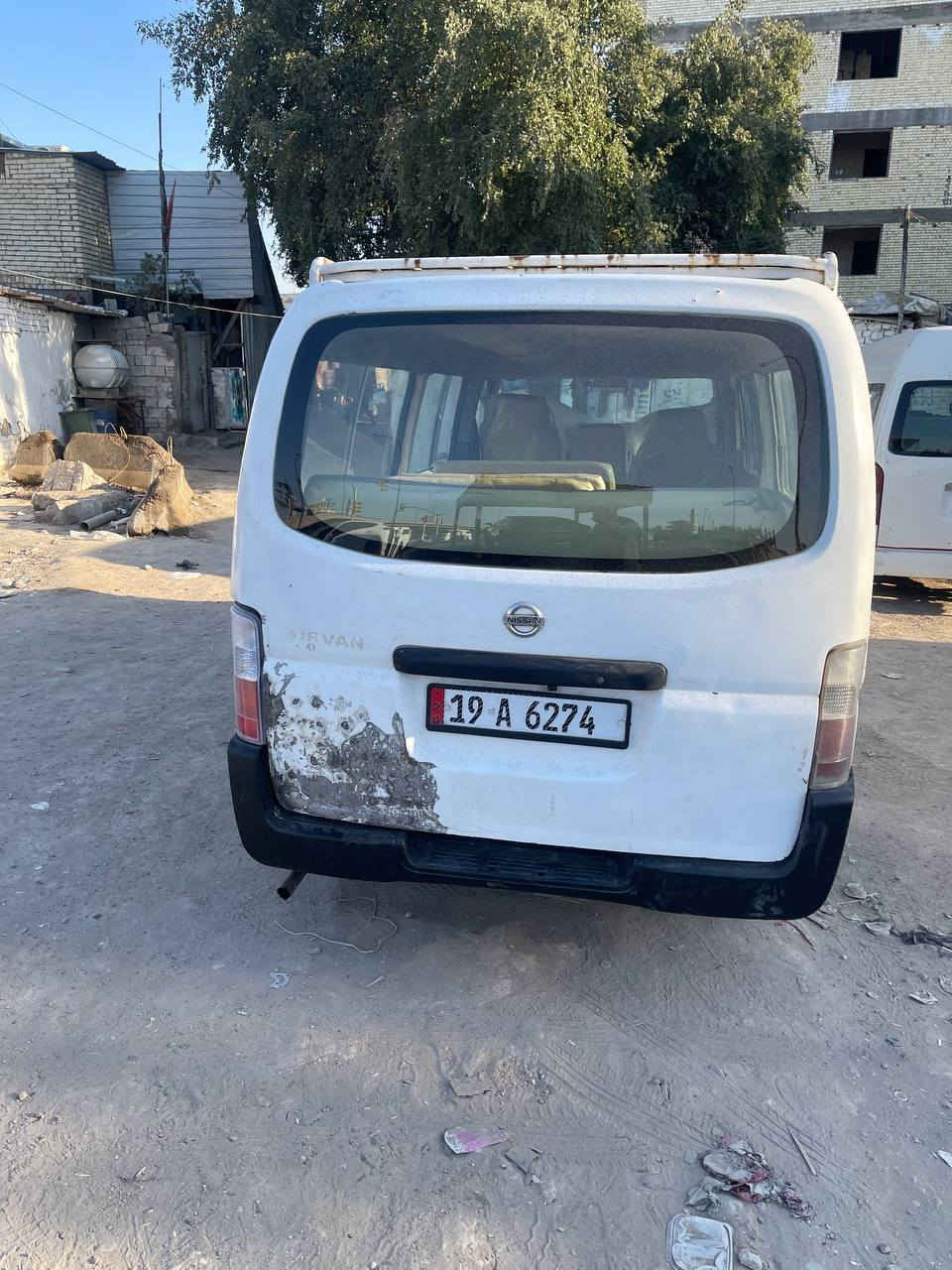 السلام وعليكم سياره نيسان ورفان موديل 8سياره جاهزه من كير محرك اكسل تبريد شغال ومجفيه كبل للشارع السياره بسمي ورقم نكليزي ومكاني بغداد الرقم الهاتف ***********
