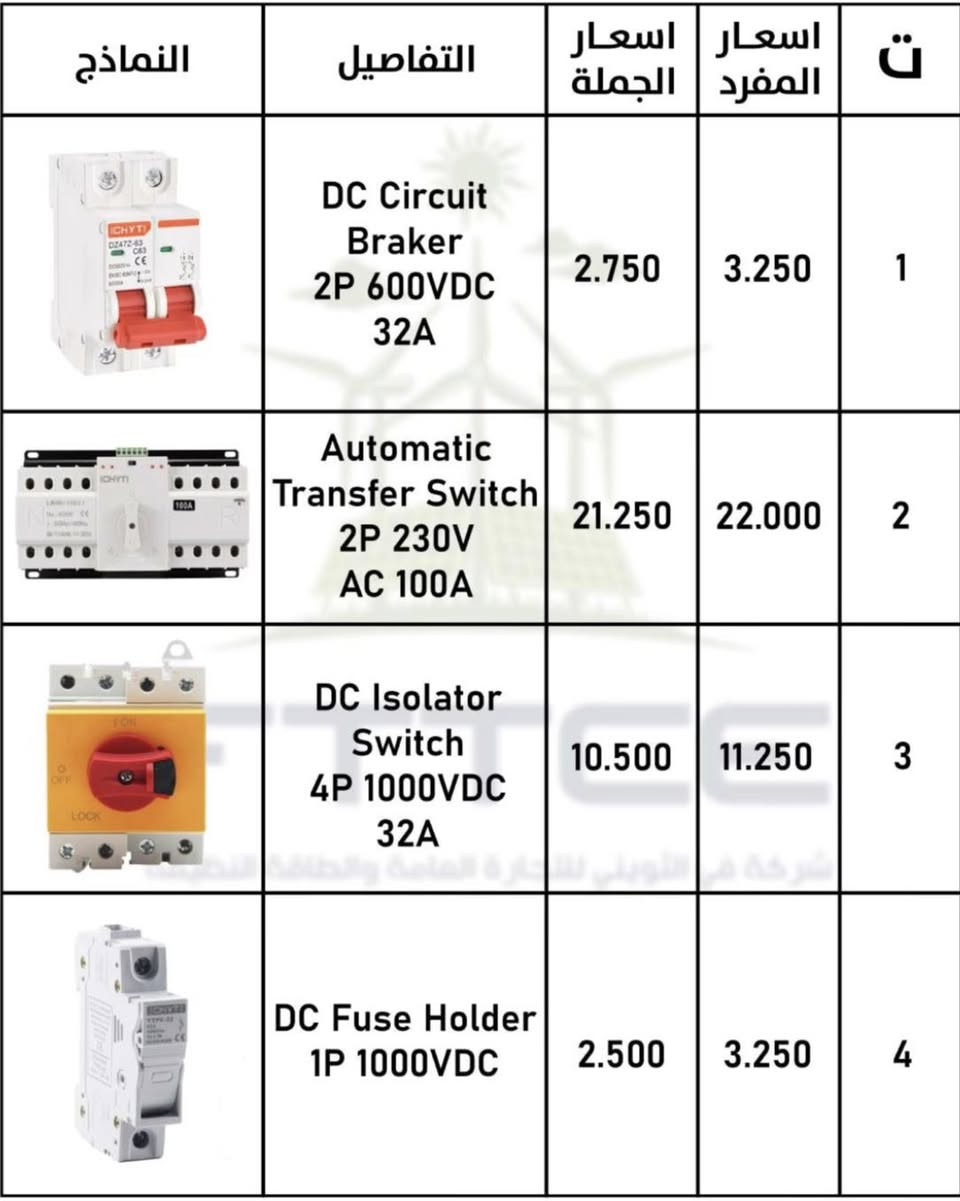 السلام عليكم عروض شركة ليماكس الوكيل الحصري لمجموعه كروب الثويني البطاريات ضمان حقيقي خمس سنوات استبدال وليس تصليح غير مجدد الانفيرترات ايضا ضمان خمس سنوات استبدال وليس تصليح العروض كل تسع بطاريات العاشرة مجانا 
ايضا يوجد عرض على الواح شركة جوكن ايضا الوكيل الحصري لشركة الثويني ٦١٠ واط و ٦٢٠ واط ايضا يتوفر لدينا جميع البوردات والقواطع والجوزات بضمان حقيقي لمده سنه واحده وكل المنتجات يوجد فيها داتا شيت وشهادات توزيع 
كافه الاسعار والتفاصيل حسب المرفقات المبينه ادناه للاستفسار *********** - متوفر اتصال + واتساب
