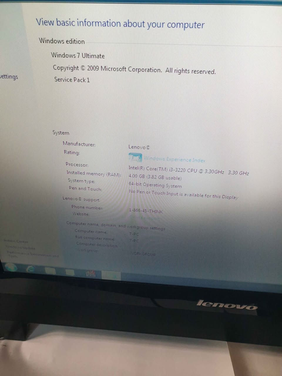 حاسبة نظيفة لينوفو حجم 19..هي حاسبة هي شاشة 
معالج كور اي 3جيل ثالث
رام 4..ذاكيرا500.. 
الحاسبة قابلة للتطوير كلها 
بيها وندوز 7مالت الشركة ممكن تنزل وندوز 10
بيها DVD..مدخل سيريال 
6مداخل USB
ملحقات ماوس وكيبورد..محولة خارجية جوكر اصلي 
شغالة كاملة بدون عيب او تصليح 
المكان بغداد...كرادة بغداد, العراق


**إذا كنت صاحب هذا الإعلان وتريد حذفه لأي سبب، رجاءا أرسل رسالة إلى الدعم الفني**