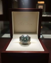 خاتم فضة ٩٢٥ • موزنايت طبيعي • قياس ٢٤