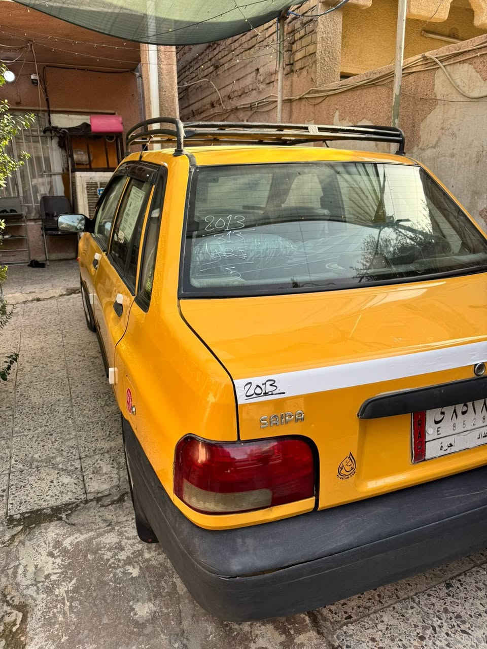 السلام وعليكم سايبة 2013 مكفولة كير محرك حدادية تخم تاير مدوشمة عااام مصفرة هيئه وغرامات مكاني بغداد البياع السعر 32  الرقم ***********
