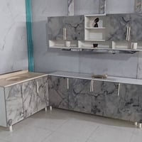 كاونتر خشب ام دي اف.   قياس مترين ارضي وملحق وسنك متر وعشرين.   ارتفاع...