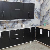 كاونتر MDF خشب • ٢م • سنك ١٫٢م مرمر