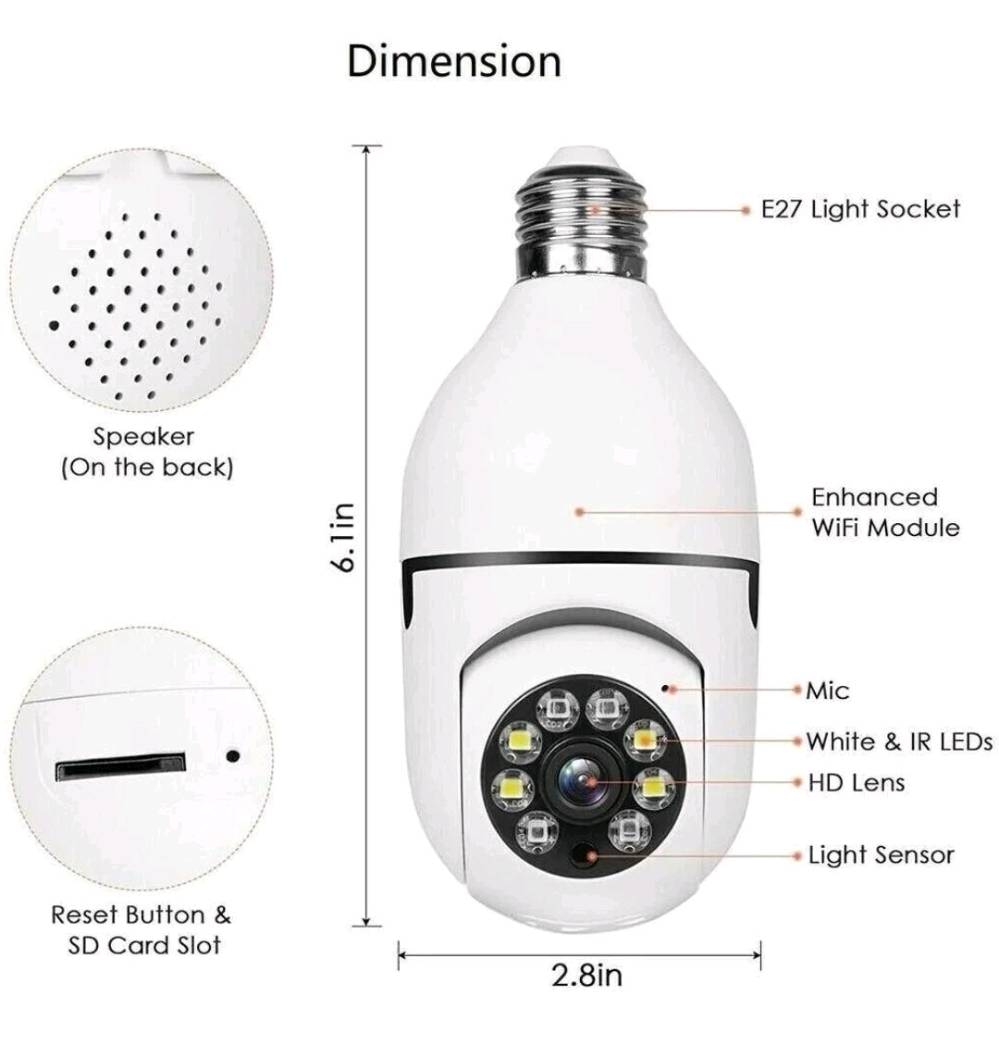 الاسم: كاميرا مراقبة ذكية بدوران 360°  
موصفات هويا 