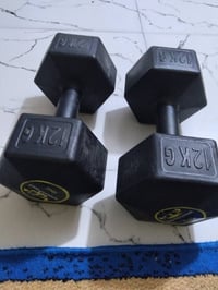 عندي زوج دمبلص وزن الواحد 12كيلو سعرهن ب 25مكاني بغداد 07715859945