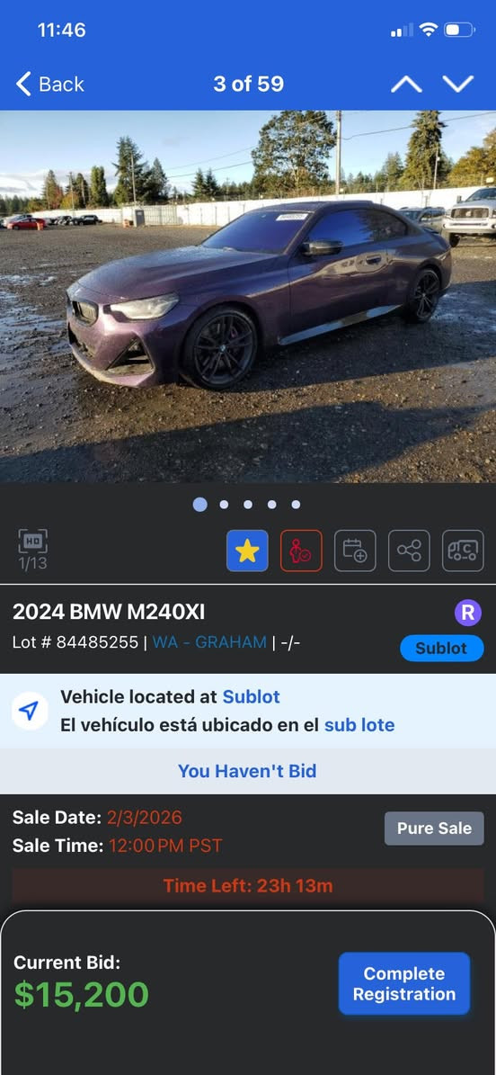 للفائدة
Bmw m240xi 2024

ماشية 31 الف

ضرر خلفي شغالة وتمشي

مواصفات موضحة

محرك ستة سلندر 3000 توين توربو

معروضة مزاد بموقع copart.com

مزادها باجر

للمزايدة زيارة مكتب ماهر البدراوي لمزادات السيارات الامريكية و الكندية

الصالحية ٢٨ نيسان


**إذا كنت صاحب هذا الإعلان وتريد حذفه لأي سبب، رجاءا أرسل رسالة إلى الدعم الفني**