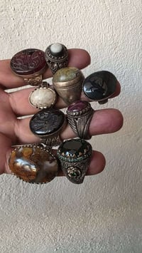 خواتم فضة • ٩ قطع • مرصودة