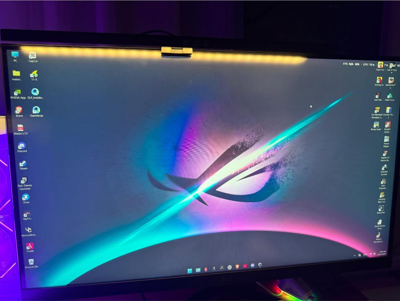 موصفات الكيس:💻
CPU: Intel Core i5-13400F (13 جيل)
GPU: RTX 5060 ZOTAC 8GB
RAM: 32GB T-Force 3200MHz
Motherboard: Asus B760-P
Storage: 1TB SSD NVMe
PSU: Cooler Master 750W
• الشاشات:🖥️
LG UltraGear 32
2K QHD
165Hz

1• نضافة فول ومبين 
2•واستعمال كلش قليل 
3• لاستفسار اكثر على معلومات واتساب 
***********
