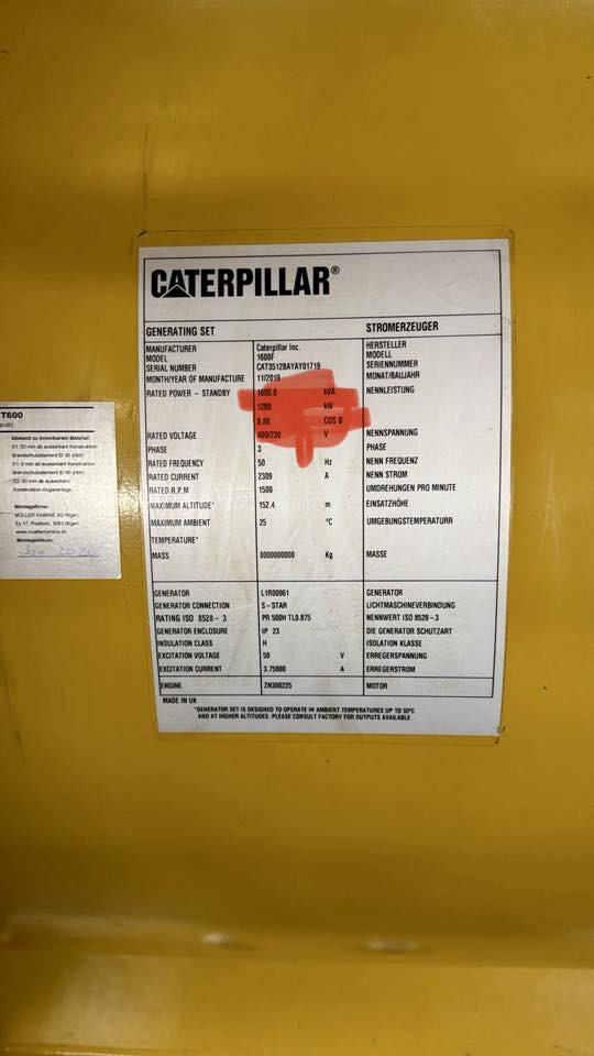 مولدان للبيع كاتربيلر 1600 KVA
المحرك كمنز أصلي
الحالة ممتازة جداً، شبه جديدة
عدد ساعات التشغيل أقل من 100 ساعة فقط لكل مولد
لم يتم استخدامهما كثيراً

الموقع: سويسرا

العدد: 2 مولد
السعر الإجمالي للاثنين: 600,000 دولار

نرحب بالتواصل عبر الاتصال الهاتفي أو الرسائل
للاستفسار:
0041 786 5757 29


**إذا كنت صاحب هذا الإعلان وتريد حذفه لأي سبب، رجاءا أرسل رسالة إلى الدعم الفني**