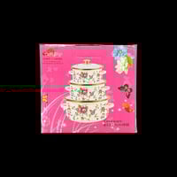 قدور مينا • نقش ورد • ٣ قطع