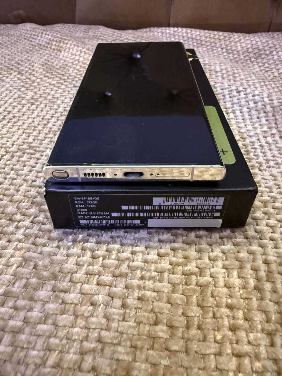 S23 ultra
لون ابيض
ذاكره :521
(شرق اوسط)
دبل شريحه 
الجهاز نظيف ما مبدل بيه ايشي فقط الظهر أصلي والظهر الاصلي مالته موجد  تجي تفحص وتشوف بعينك رايده الكارتونه موجده  ب 620 قفله 
مكاني كاظميه 
***********
