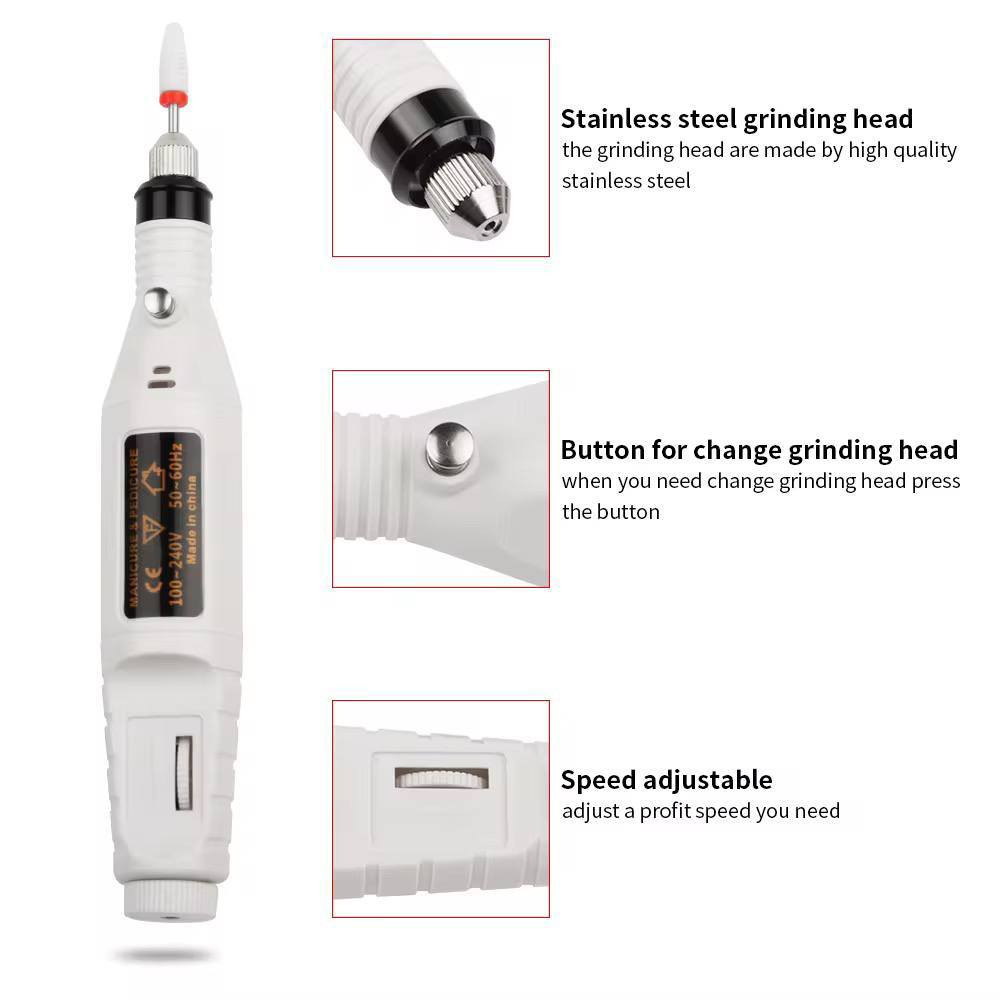 جهاز أظافر كهربائي متعدد الأغراض. 

يتميز بسرعة متغيرة تصل إلى 20000 دورة في الدقيقة. 
يستخدم لمجموعة متنوعة من المهام مثل :
النقش
والطحن
والشحذ
والسنفرة
والتلميع
والحفر

يأتي مع 6 رؤوس مثقاب معدنية اختيارية و100 شريط سنفرة . 
تصميم خفيف الوزن مصنوع من سبائك الألومنيوم .

السعر 15 الف
توصيل لجميع محافظات العراق 4 الاف 
@إشارة


**إذا كنت صاحب هذا الإعلان وتريد حذفه لأي سبب، رجاءا أرسل رسالة إلى الدعم الفني**