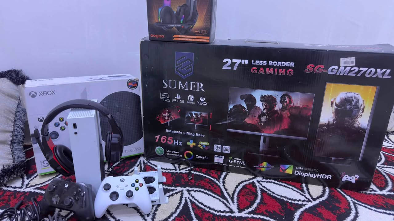 اكس بوكس سيريس اس
ملحقاته 
شاشه كيمنك 165HZ بعدهي باليلون مالتها ما مفتوحه 
جويتك حترافي 
جوستك الاصلي 
قاعده تبريد 
بطاريه الجوستك اصليه 
جوستك اصليه مالته ممشتغله 
ملحقاته كامله كيبل HD
كيبل بور 
كارتونه الجهاز 
اشترك كيم باس 45يوم 
سماعات 
كرتونه الجهاز 
اصدار الجهاز 2023
ابيع كامل ملحقات الجهاز ما ابيع مفرد ابيعه كامل 
السعر كامل بدون عمله 600 الف 
واتساب فقط ***********
