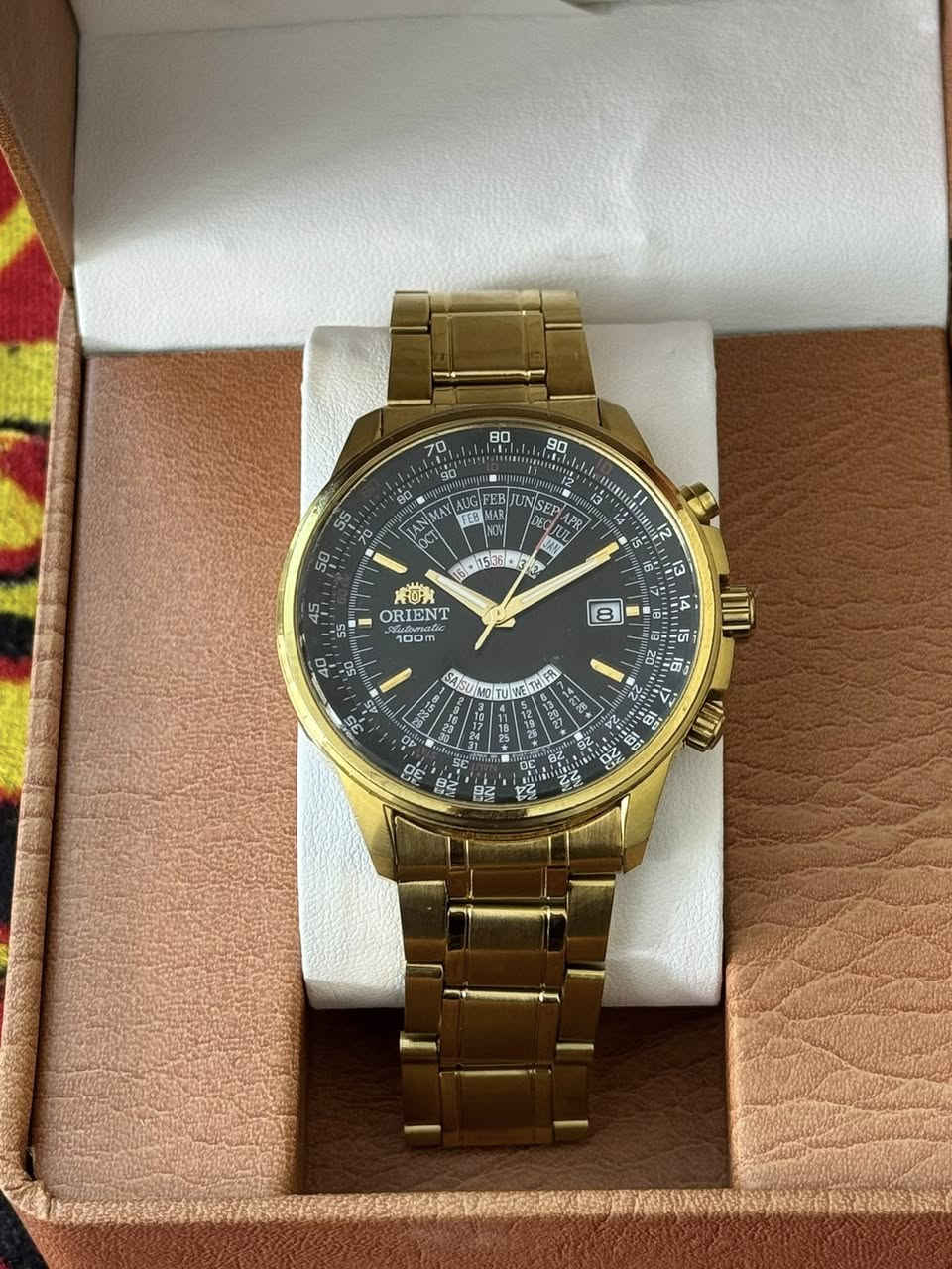 ساعة اورينت دولي
نافذة عرض الشهري 
قفل بحري 
رنك دوار 
ياباني اصلي
سير كامل 
نظافة عاليه جدا 
شغل مضبوط 
السعر 150 الف
يوجد توصيل لجميع المحافظات 
***********
