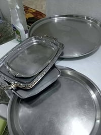 صواني ٩ قطع • ستيل ثقيل أصلي • عيوب بسيطة