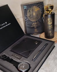 سيت رجالي تومي • ساعة جلد • محفظة جلد