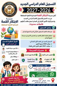 عام دراسي جديد… ببداية مختلفة كليًا! 🎀تعلن ادارة مدرسة الابتكار القمة ...