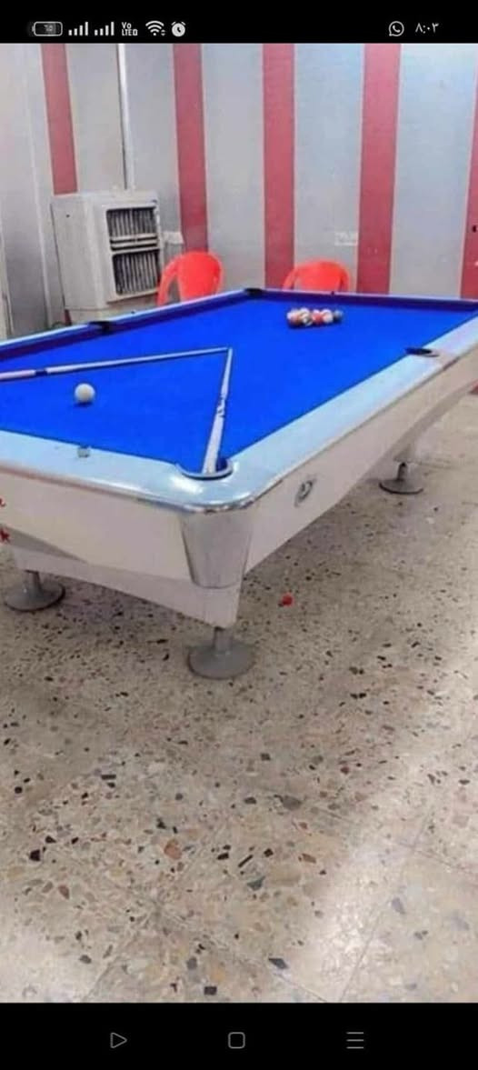 تم وصول وجبه منوالبليارد من. رايسون. وسوبر ماستر ضخم. وتك شاصي دبل وتك. ويركا. وباسعار مناسبه ويوجد جميع مستلزمات البليارد عنوان بغداد لاستفسار خاص او الرقم. *********** واتس اب
