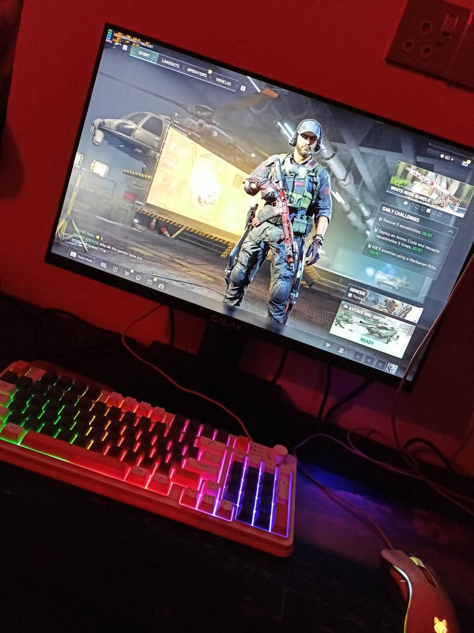 سلام عليكم
Pc كامل للبيع
مواصفات 
 R5 2600 
Ram 16gb 2*8
A520m-v2
M.2 1tb laxer 
Gtx 1660 super zotac
Power 650w rocket 

Monitor 
2k 180hz 24inch
السعر 650 الف 
***********
