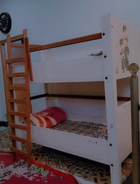 سرير أطفال • طابقين • خشب عراقي