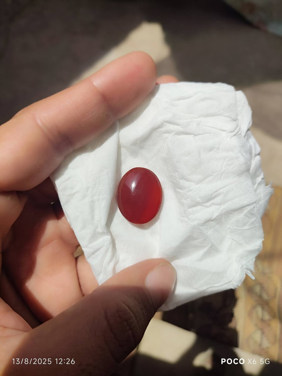 عقيق يماني كبدي طبيعي حجم القطعة 2سانتيم السعر 60الف


**إذا كنت صاحب هذا الإعلان وتريد حذفه لأي سبب، رجاءا أرسل رسالة إلى الدعم الفني**