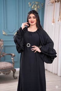 فستان نسائي • لنن ملكي • اسود فاحم