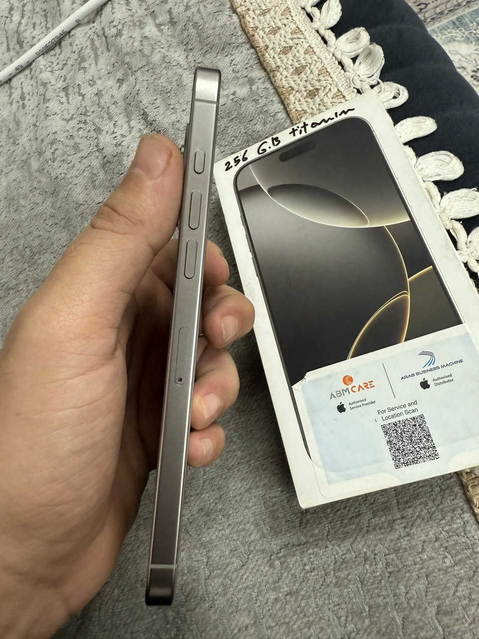 السلام عليكم
للبيع ايفون 16 برو ماكس تيتانيوم
ذاكره 256 
بطلريه 93
وتر بروف الجهاز مكفول 
السعر 1350 الف مجال بسيط
مكاني بغداد مجمع الصالحيه 
***********
