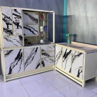 كاونتر أرضي • سنك متر وعشرين • مرمر صناعي