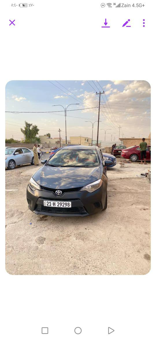 السلام عليكم ورحمة الله 
كورلا للبيع موديل 16 
كلو شرط محرك 
كير شرط 
رقم السليمانية 
سنويه لل28
هزه ساقطه
الظرر مرفق بالسونار 
شرط التحويل والغرامات
مكان السياره الشرقاط اسديره 
البيع نقداً اعتذر عن المراوس السعر115$  وبيها مجال 
***********
