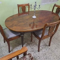 طقم طعام • ٤ كراسي • ماهونجي انتيك