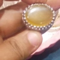 شرف الشمس • خاتم فضة • مختوم 925 • نقش الامام العباس • ريديوم • حجر كر...
