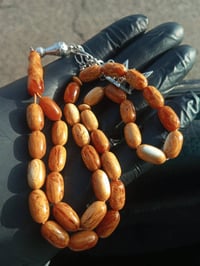 سبحة كهرب بولوني • رائحة سرو • 33حبة 12×4مم