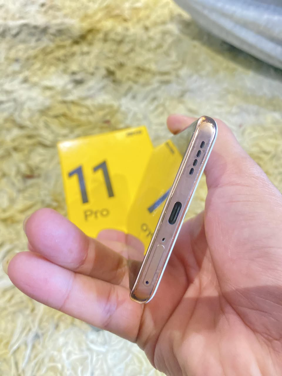 ريلمي 11 برو   Realme 11 Pro 5G
مستعمل بيع او مراوس بـ ايفون
موصفات الجهاز : 
الشاشة: 6.7 بوصة - 120 هرتز - AMOLED
الذاكرة:  256جيجابايت 
الرام:8+8جيجابايت
الكاميرا: 200 + 8 + 2 ميجابكسل
البطارية: 5000 مللي أمبير -67 واط
المعالج: Mediatek Dimensity 7050 

للتواصل ***********
