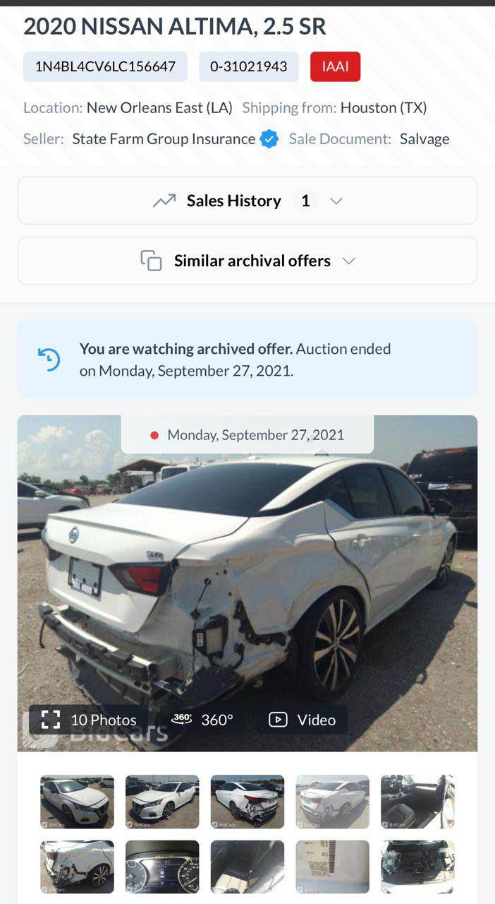 Nissan altima 2020 sr
تەنها چاملغی پشتەوەی سبوغە بێ ژۆرێ بێ ارباگ
دوو جێی بچووک PDR
گێر و مەکینە و هەموو قەلبی بەشەرت
١٦٠ کم رۆیشتیە

1N4BL4CV6LC156647

0️⃣7️⃣5️⃣1️⃣ 4️⃣2️⃣4️⃣4️⃣3️⃣0️⃣5️⃣ أربيل, العراق


**إذا كنت صاحب هذا الإعلان وتريد حذفه لأي سبب، رجاءا أرسل رسالة إلى الدعم الفني**