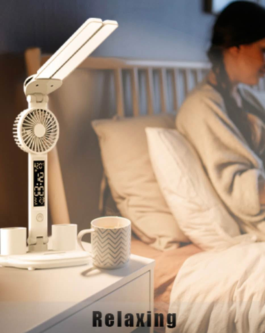 التيبلام الذكي المميز والترند 🤩⚡️🤖
مواصفات المنتج 👇🏻👇🏻
✅يعمل على الشحن بالكامل مع كيبل USB Type-C
✅ شاشه رقميه لمعرفه الوقت والتاريخ ودرجه الحراره
✅ مروحه بثلاث سرعات تعمل باللمس
✅ 4شمعات اضاءه و3 الوان(شمسي/ثلجي/اوف وايت)
✅ التحكم بشدة الاضاءة عن طريق اللمس
✅ محفظه اقلام 
✅ ستاند هاتف 
✅قابل للطي والحفظ وسهل الحمل

⭕️ السعر 19 الف والتوصيل مجاني⭕️
للطلب على الخاص او واتساب ***********
#تيبل_لامب #تيبللامب #مكتب #مكتبتي #مكتبي #اناره البصرة, العراق
