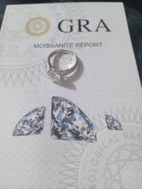 خاتم فضة • حجر موسانيت • شبيه الالماس