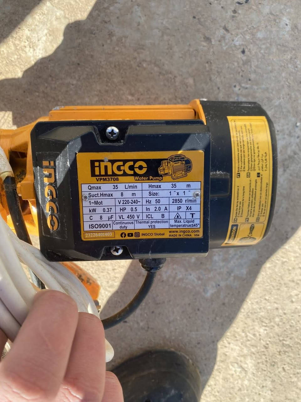 ماطور ماي اصلي شركه انجيكو مستعمل اسبوع قليل كلش جديد
مكان كركوك سعر 40 
***********
***********
